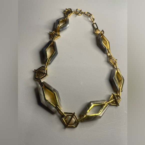 nOir Fashion Jewelry Geometric Gold and Gray Necklace - Picture 5 of 5